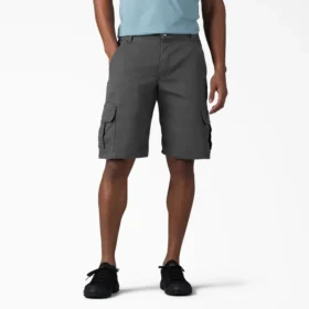 Pantaloncini cargo in tela di cotone con vestibilità comoda e elastica, 11″