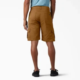 Pantaloncini cargo in tela di cotone con vestibilità comoda e elastica, 11″