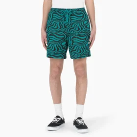 Pantaloncini con coulisse dal taglio moderno con stampa zebrata, 15 cm