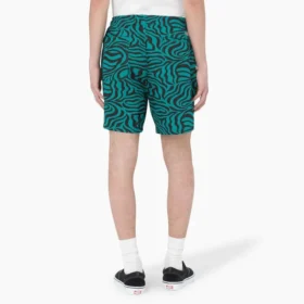 Pantaloncini con coulisse dal taglio moderno con stampa zebrata, 15 cm