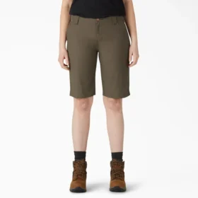 Pantaloncini da carpentiere da donna in tela di cotone, vestibilità comoda, 11″