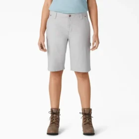 Pantaloncini da carpentiere da donna in tela di cotone, vestibilità comoda, 11″
