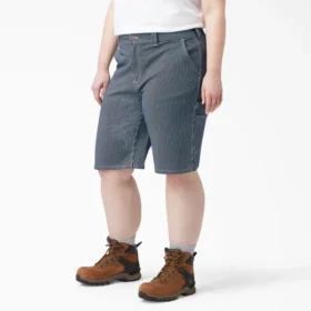 Pantaloncini da carpentiere da donna taglie forti a righe Hickory