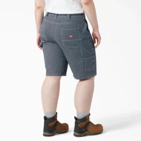 Pantaloncini da carpentiere da donna taglie forti a righe Hickory