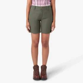 Pantaloncini da carpentiere in tela di cotone per donna, 7″ Pantaloncini da carpentiere in tela di cotone per donna, 7″