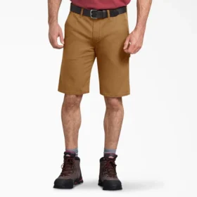Pantaloncini da carpentiere in tela di cotone, vestibilità regolare, 11″