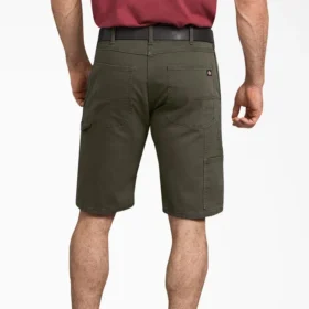 Pantaloncini da carpentiere in tela di cotone, vestibilità regolare, 11″