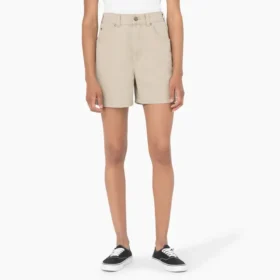 Pantaloncini da donna in tela di cotone, vestibilità regolare, 5″