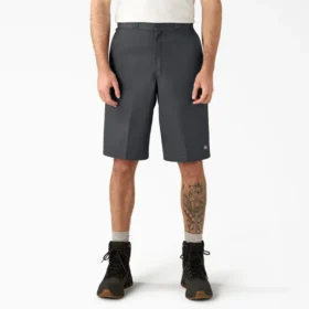 Pantaloncini da lavoro a vestibilità ampia e davanti piatto, 13″