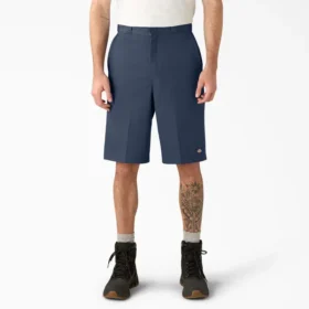 Pantaloncini da lavoro a vestibilità ampia e davanti piatto, 13″