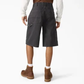 Pantaloncini in tela da carpentiere dal taglio morbido e dall’effetto consumato, 13″