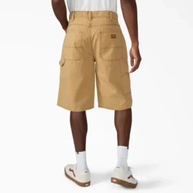 Pantaloncini in tela da carpentiere dal taglio morbido e dall’effetto consumato, 13″