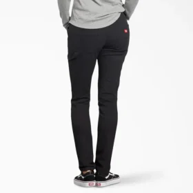 Pantaloni da carpentiere da donna in tela di cotone elasticizzata, vestibilità slim