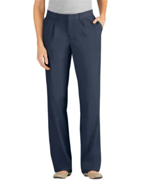 Pantaloni da donna a gamba dritta con piega frontale e vestibilità comoda