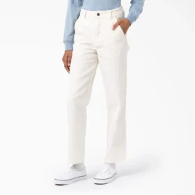 Pantaloni da donna in tela di cotone a vestibilità regolare