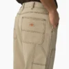 Pantaloni in tela di cotone con doppio rinforzo sulle ginocchia e cuciture a contrasto