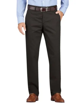 Pantaloni kaki a vita regolare con gamba affusolata e davanti piatto