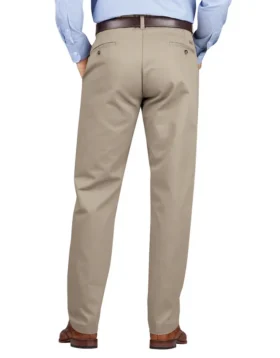 Pantaloni kaki a vita regolare con gamba affusolata e davanti piatto