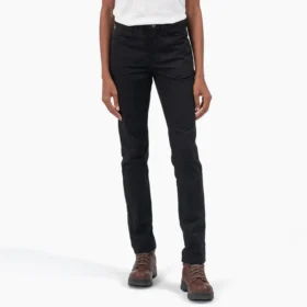 Pantaloni skinny a vita alta in twill da donna