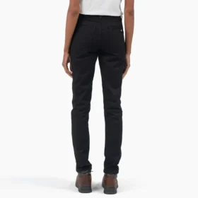 Pantaloni skinny a vita alta in twill da donna