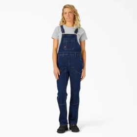 Salopette da donna in denim a vestibilità dritta con doppio davanti Salopette da donna in denim a vestibilità dritta con doppio davanti