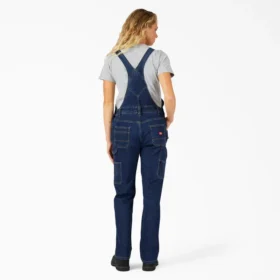 Salopette da donna in denim a vestibilità dritta con doppio davanti Salopette da donna in denim a vestibilità dritta con doppio davanti