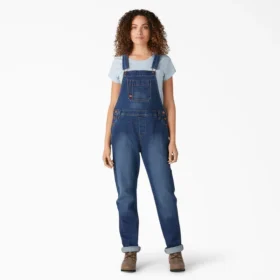 Salopette in denim da donna con vestibilità boyfriend Salopette in denim da donna con vestibilità boyfriend