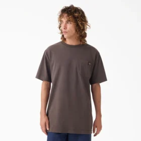 T-shirt con taschino in tessuto pesante dall’effetto vissuto