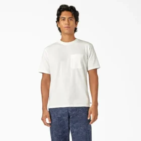 T-shirt con taschino tinta in capo