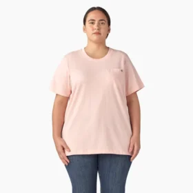 T-shirt da donna in taglie forti con pantaloncini a maniche corte con taschino