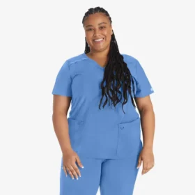 Top da lavoro da donna Eds Essentials con effetto incrociato