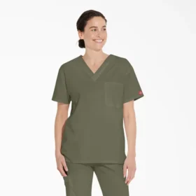 Top da lavoro unisex con scollo a V Eds Signature