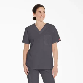 Top da lavoro unisex con scollo a V Eds Signature