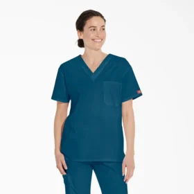 Top da lavoro unisex con scollo a V Eds Signature
