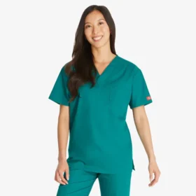 Top da lavoro unisex con scollo a V Eds Signature