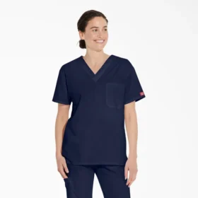 Top da lavoro unisex con scollo a V Eds Signature