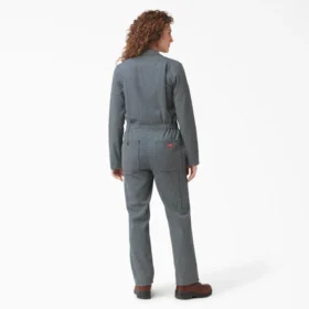 Tuta intera da donna a maniche lunghe con vestibilità comoda e righe Hickory